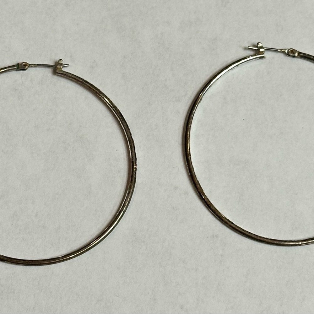 Women’s Silver Hoop Snap Earring Thin Round